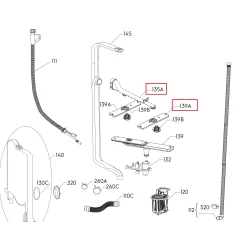 Electrolux nõudepesumasina ülemine pihusti, 140176490021, 225mm