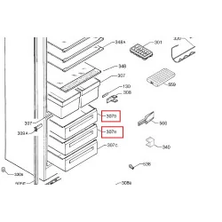 Electrolux/ Zanussi külmiku sügavkülma ülemine ja keskmine sahtel 2247137140, awo Electrolux/ Zanussi külmiku sügavkülma ülemine ja keskmine sahtel 2247137140, awo