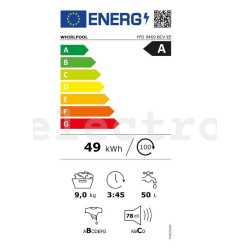 Pesumasin Whirlpool 9 kg, A-klass, sügavus 63 cm, 1400 p/min, FFD9469BCVEE