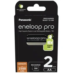 Аккумуляторные батарейки PANASONIC Eneloop Pro AA, 2500 мАч, 2 шт.