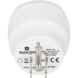 Адаптер для путешествий EUR - USA, Skross, 1.500203-E