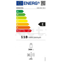 Jahekapp Whirlpool, 364 L, 188 cm, valge, SW8AM2YWR2