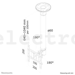 Потолочное крепление для телевизора Neomounts, FPMA-C200BLACK