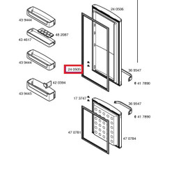 Уплотнитель двери (резина) холодильной камеры BOSCH, 00235608