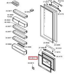 Уплотнитель морозильной камеры холодильника Bosch, Siemens, 00215217