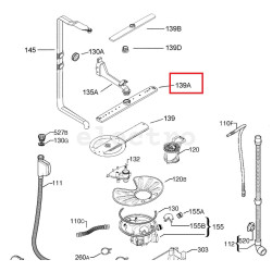 Electrolux nõudepesumasina ülemine pihusti, 8083211121, 456 mm