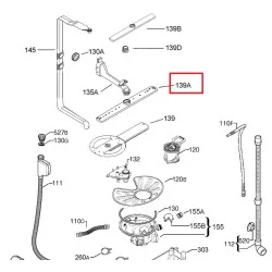 Разбрызгиватель (верхний) для посудомоечной машины Electrolux, Zanussi, AEG, Zanussi, 8083211121, 456 mm