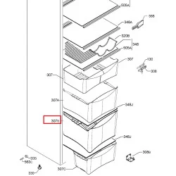 Electrolux külmiku sügavkülma keskmine sahtel, 8079149038, 8078750018, REN