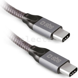 Кабель USB-C - USB-C, 240 Вт, 1 м, серый, TECABLETCCVIDEOW
