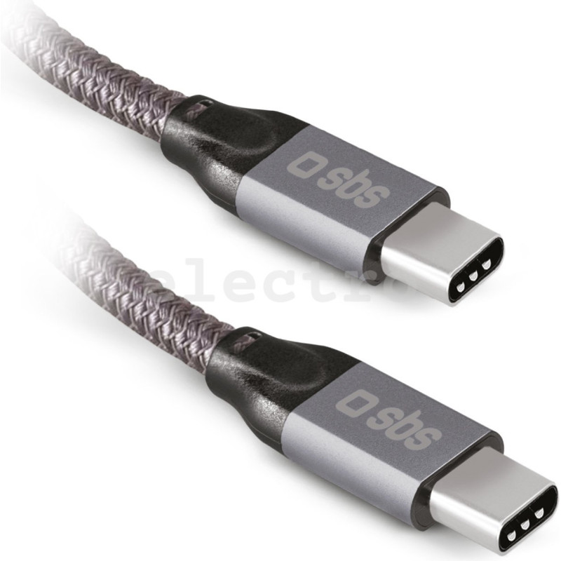 Кабель USB-C - USB-C, 240 Вт, 1 м, серый, TECABLETCCVIDEOW