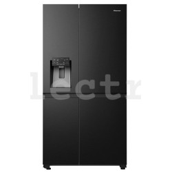 Jäävaba SBS külmik Hisense, vee- ja jääautomaat, 632 L, 179 cm, must, RS818N4TFE