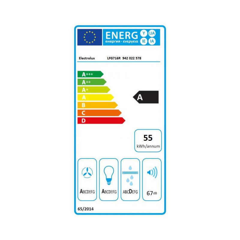Интегрируемая вытяжка Electrolux, 700 м³/ч, нерж. сталь, LFG716X