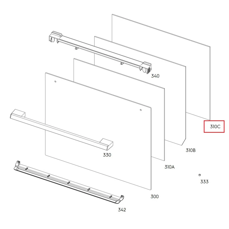 Внутреннее стекло двери духовки Electrolux, Zanussi, AEG, 5616002019