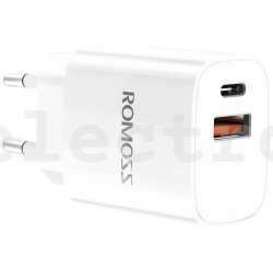 USB toalaadija Romoss AC20T, USB + USB-C, 20W