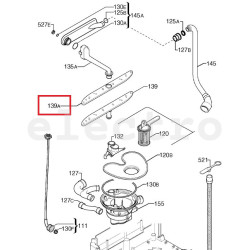Разбрызгиватель (верхний) для посудомоечной машины Electrolux, Zanussi, AEG, Zanussi, AEG, 1526520307