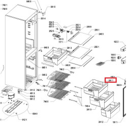 Whirlpool külmiku sügavkülma keskmine sahtel, 480132101147, uus