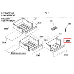 Панель нижнего ящика морозильной камеры для холодильника Beko 4638280600, 4640630100