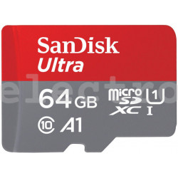 microSD mälukaart SanDisk Ultra + adapter (64 GB), SDSQUAB-064G-064GGN6MA