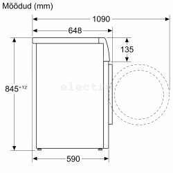 Стиральная машина Bosch Series 8, 10 кг, глубина 59 см, i-DOS, 1600 об/мин, WGB256ABSN