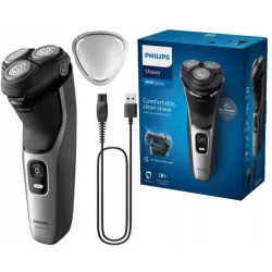 Бритва Philips, 3000 Series, Wet & Dry, черный/серебристый, S3143/00