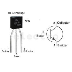 Transistor 2N5551, NPN 160V 0.6А 0.625W, TO-92