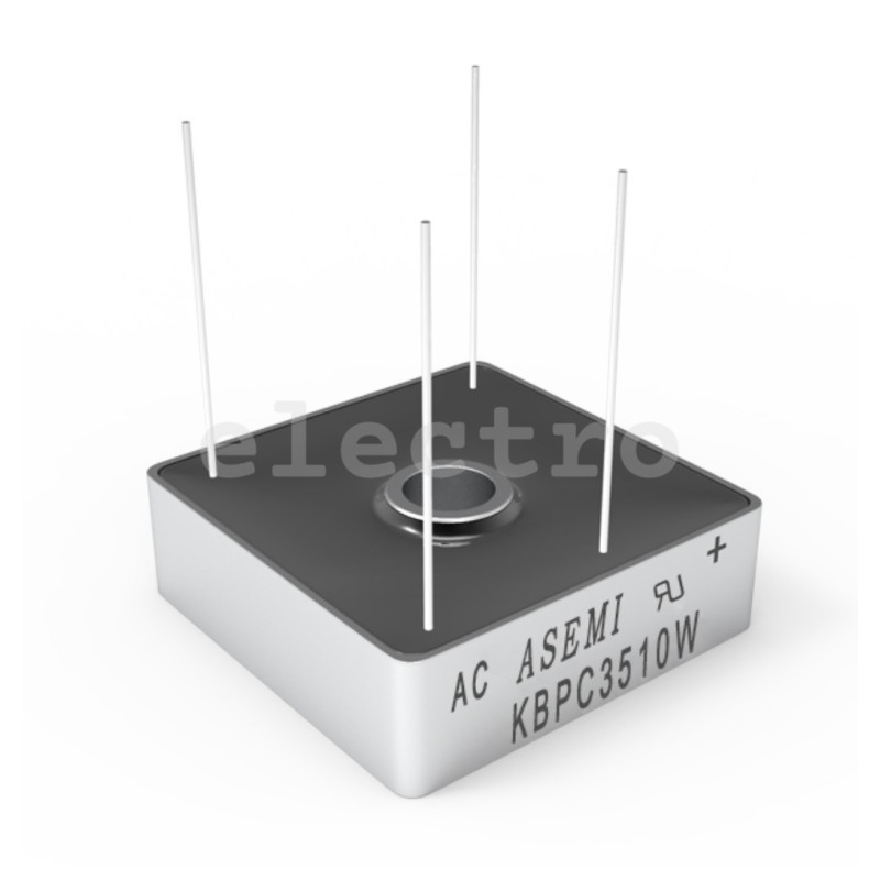 Alaldussild 1000V 35A, KBPC3510W, 28x28x11mm