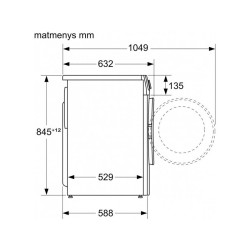 Стиральная машина Bosch, 9 кг, глубина 58,8 см, 1400 об/мин, белый, WGG244Z0SN