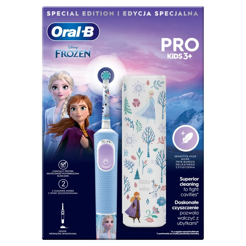 Elektriline hambahari + vutlar Braun Oral-B Vitality PRO Kids, Frozen, D103FROZEN