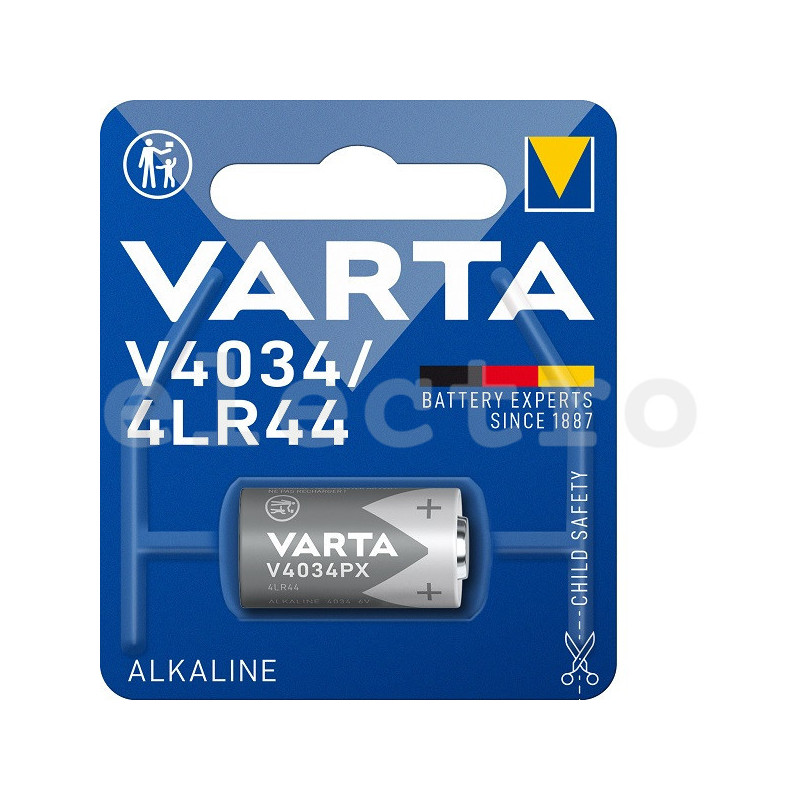 Patarei V4034PX, 6V, 4LR44, Varta