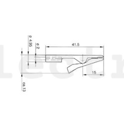 Зажим крокодил 41,5mm/ красный, HM3211, выводам мультиметра