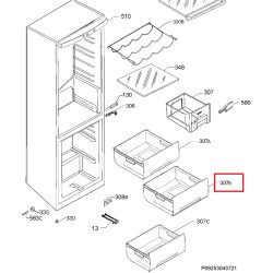 Electrolux/ AEG külmiku sügavkülma keskmine sahtel, 2426355372, kasutatud
