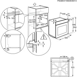 Интегрируемый духовой шкаф Electrolux, 65 л, нерж. сталь, EOD5H70BX