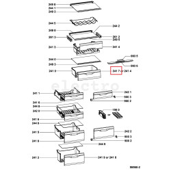 панель контейнера для овощей для холодильника Whirlpool, 488000666050, 482000072351