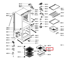 Whirlpool integreeritava külmiku sügavkülma keskmine sahtel, 481010654157