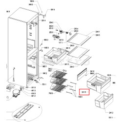 Whirlpool külmiku sügavkülma keskmine sahtel, 481010570000, 481010554159, kasutatud