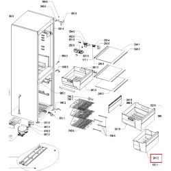 Ящик морозильной камеры (нижний) для холодильника Whirlpool, 480132101144, использованны деталь