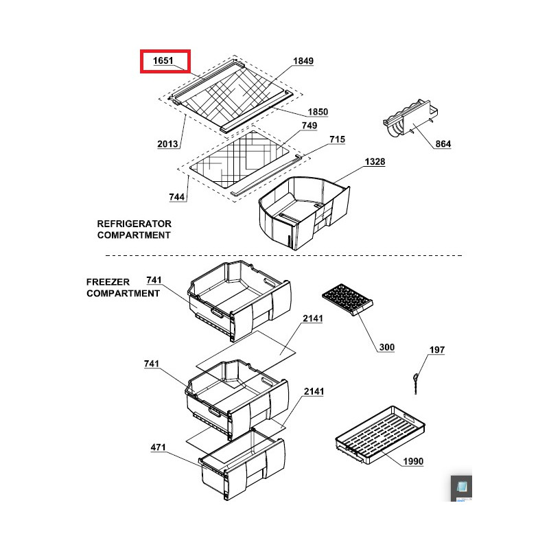 Обрамление стеклянной полки заднее Beko 4617500200
