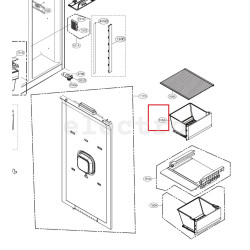 LG SBS külmiku jaheosa ülemine sahtel, AJP74894405, AJP74894403