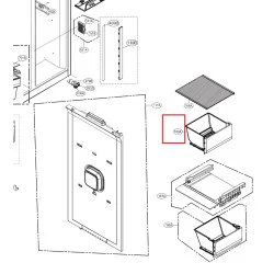 LG SBS külmiku jaheosa ülemine sahtel, AJP74894405, AJP74894403