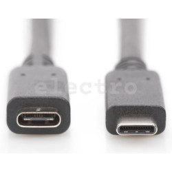 Кабель USB-C гнездо/ USB-C розетка, удлинитель USB-C, AK-300210-015-S