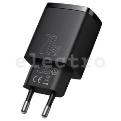 Toalaadija USB-A, USB-C, 20 W, must, BASEUS, CCXJ-B01