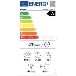 Pesumasin Hisense, 8 kg, sügavus 54 cm, 1400 p/min, WFQA8014EVJM