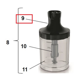 Крышка-редуктор для большой чаши измельчителя блендера Philips HR1672