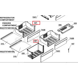 Корпус ящика морозильной камеры верхний, средний для xолодильника BEKO, 5704370100