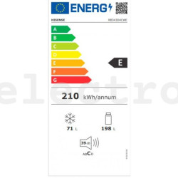 Холодильник Hisense, 269 л, высота 180 см, белый, RB343D4CWE