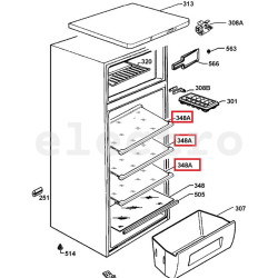 стеклянная полка для холодильников Electrolux, 2251531063