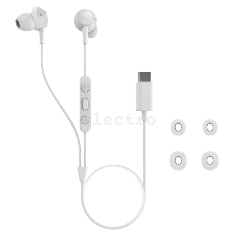 Проводные внутриканальные наушники Philips, USB-C, микрофон, белый, TAE5008BK/00