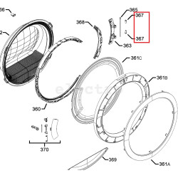 Втулка петли люка для сушильных машин AEG, Electrolux, 1366254009, 1366254017