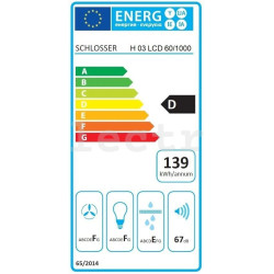 Вытяжка Schlosser, 60см, 700 m³/h, H03LCD60X1000