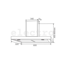 Õhupuhastaja Schlosser, 60cm, 700 m³/h, H03LCD60X1000